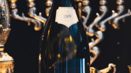 white labeled bottle on table