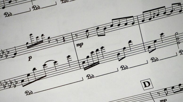 Music Sheet Showing Musical Notes