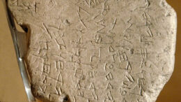 gezer calendar iam Een van de oudste geschriften in Foenisisch of oud-Hebreeuws schrift is de 'Landbouwkalender'. Hij werd in 1908 in Gezer gevonden door R.A.S. Macalister van het Palestine Exploration Fund, en wordt gedateerd op de tiende eeuw v. Chr.