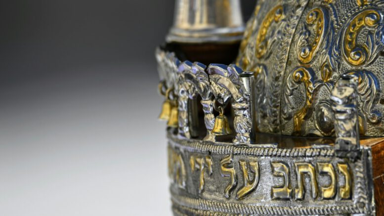 a gold and black statue