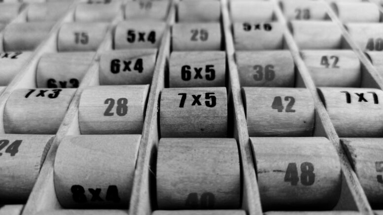 a large number of numbers are arranged in rows